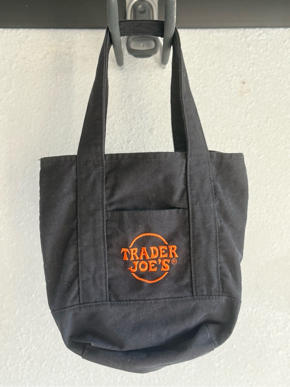 Trader Joe's Black Canvas Tote with Orange Logo